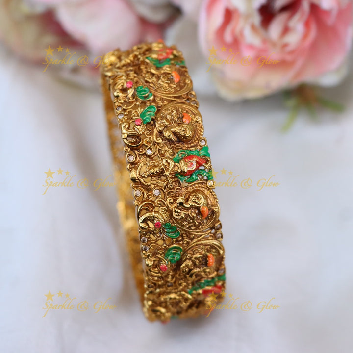 Elegant Temple Design Gold Bangles for Celebrations