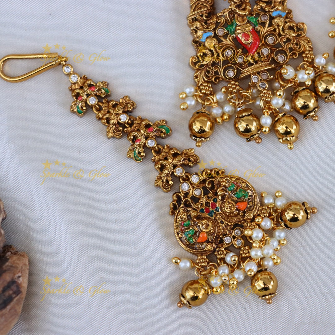 Temple Bridal Necklace Set | Premium Gold Imitation