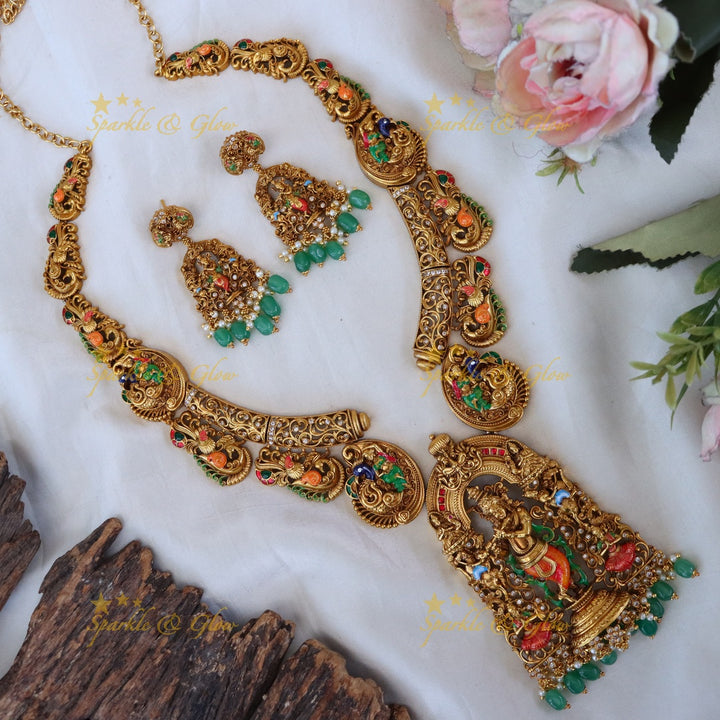 Exquisite Temple Necklace Set - Divine Elegance