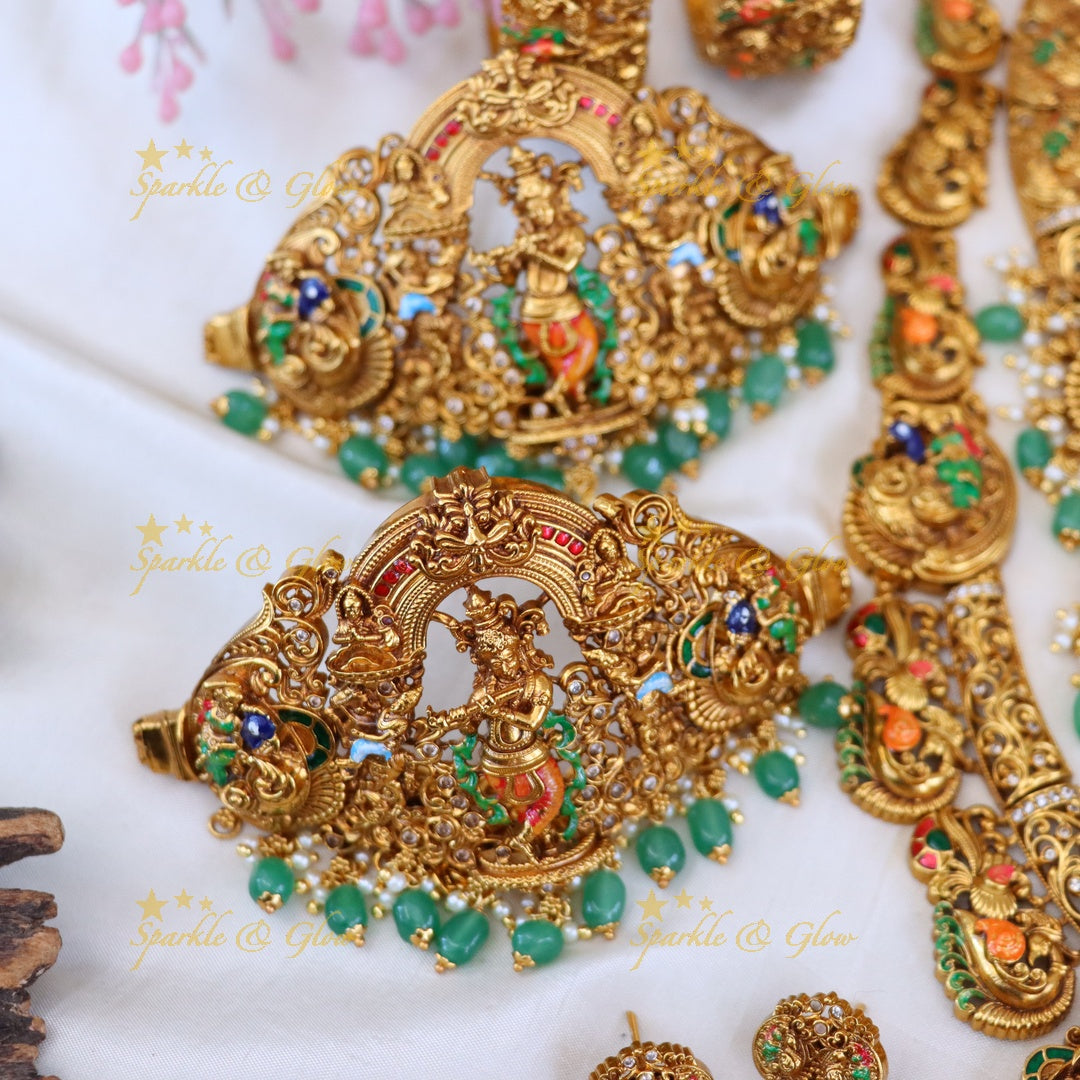 Temple Bridal Necklace Set | Premium Gold Imitation