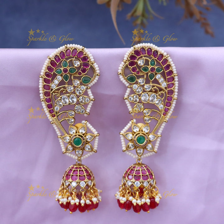 Exquisite Gold-Plated Jhumka Earrings for Festivities
