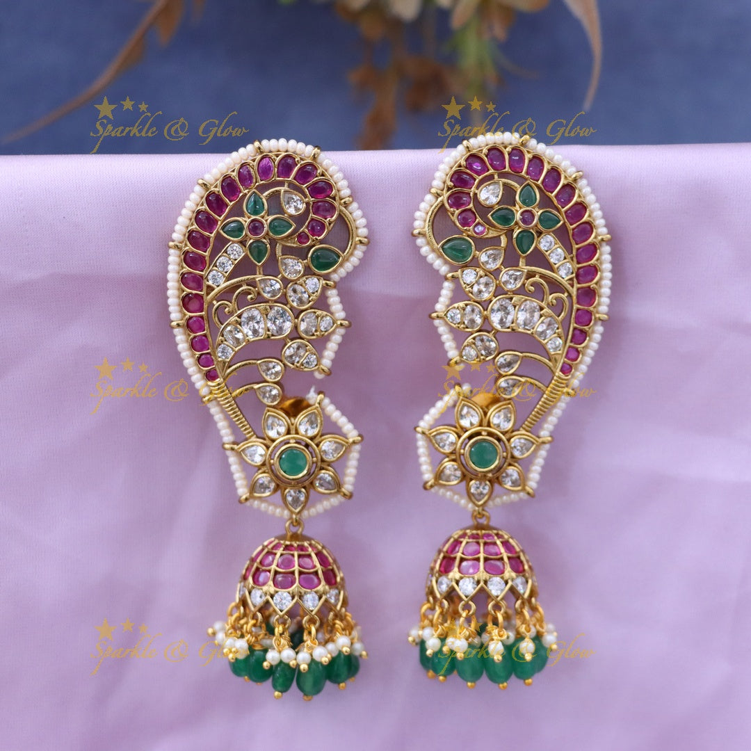 Exquisite Gold-Plated Jhumka Earrings for Festivities