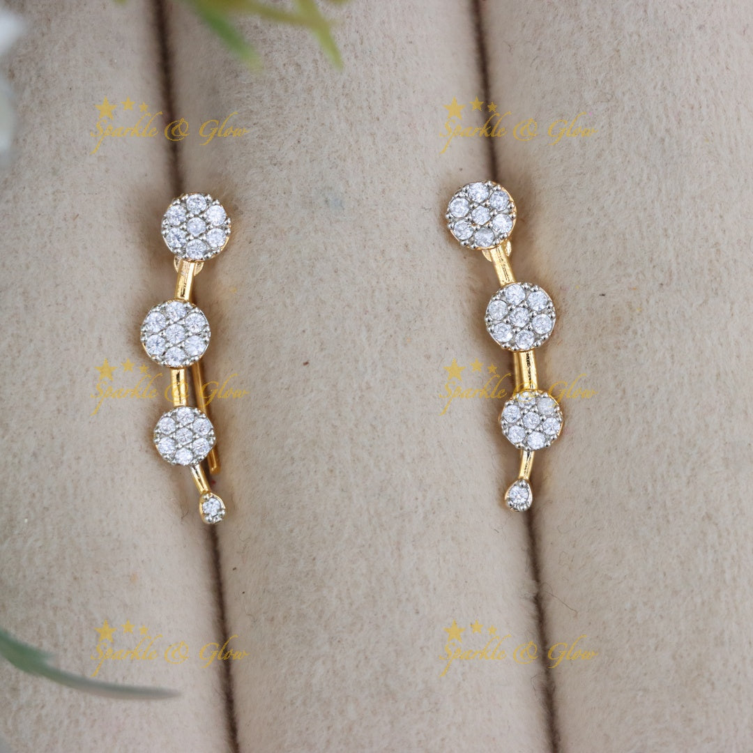 Gold-Plated Floral Ear Cuffs for Weddings & Festivals