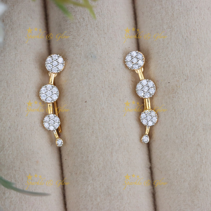 Gold-Plated Floral Ear Cuffs for Weddings & Festivals