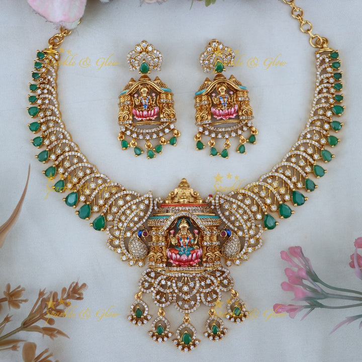 Elegant Gold-Toned Idol Necklace Set | Festive Jewellery