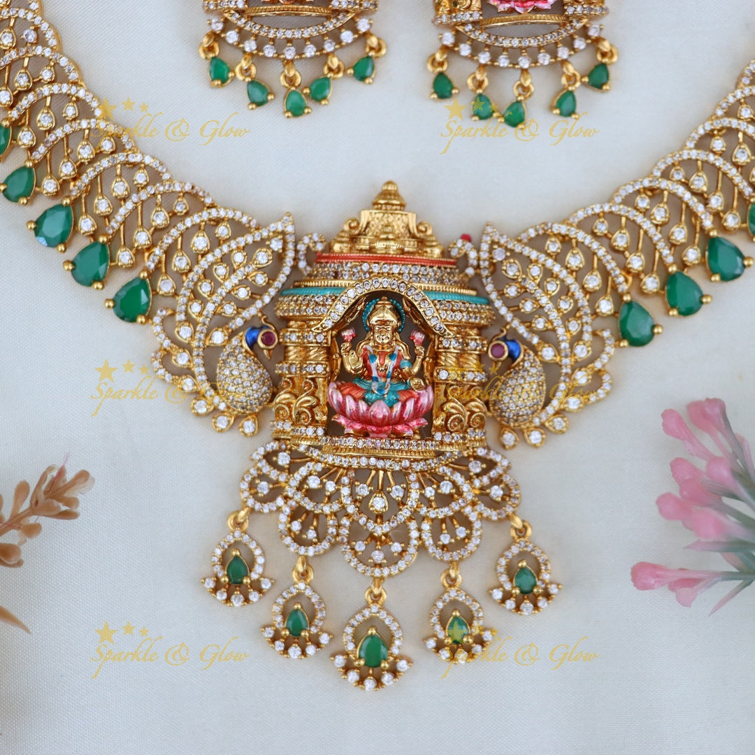 Elegant Gold-Toned Idol Necklace Set | Festive Jewellery