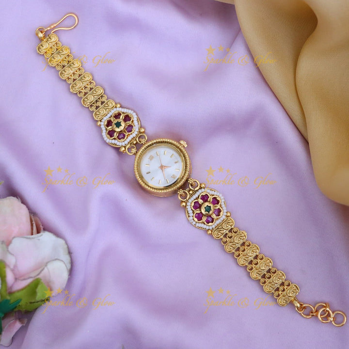 Elegant Gold-Toned Bracelet Watch for Weddings & Events