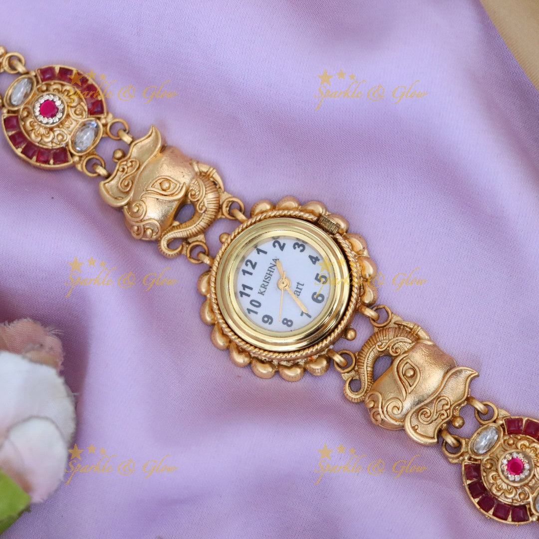 Radiant Gold-Plated Bracelet Watch for Women