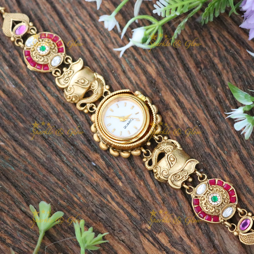 Radiant Gold-Plated Bracelet Watch for Women