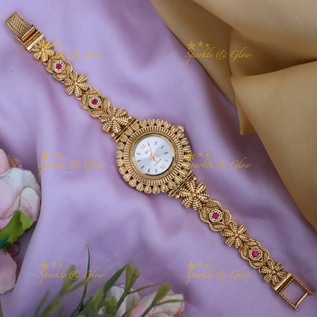 Exquisite Gold-Plated Bridal Watch for Weddings