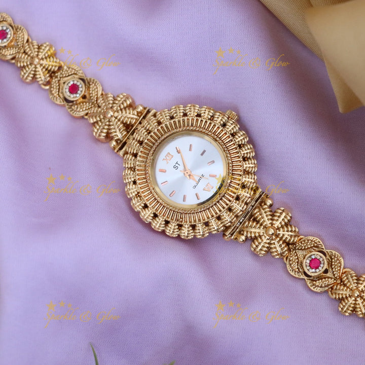 Exquisite Gold-Plated Bridal Watch for Weddings