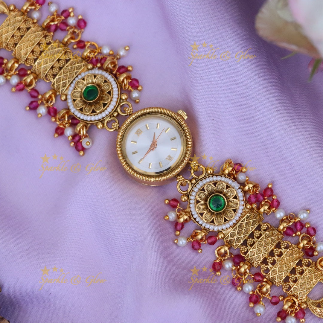 Exquisite Gold-Plated Festive Bracelet Watch