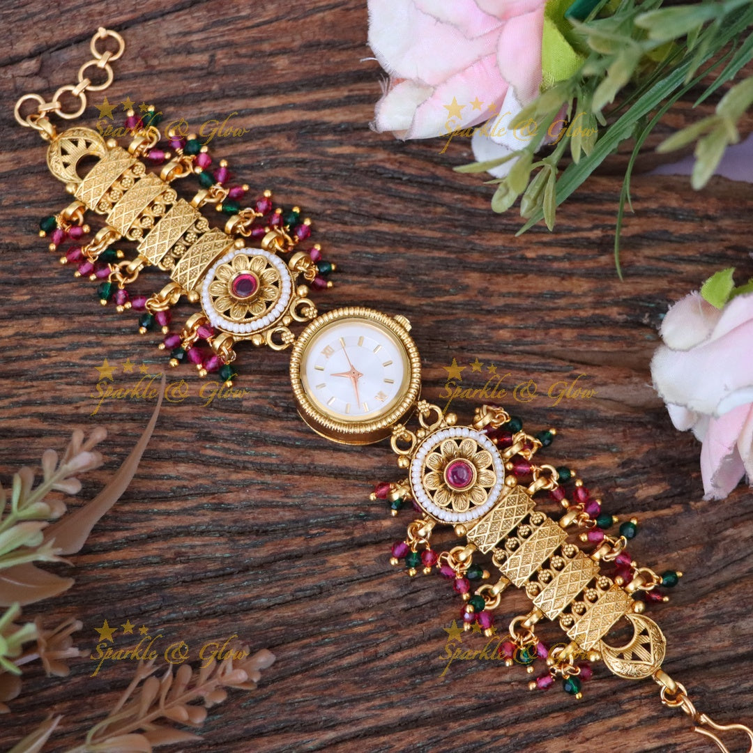 Exquisite Gold-Plated Festive Bracelet Watch