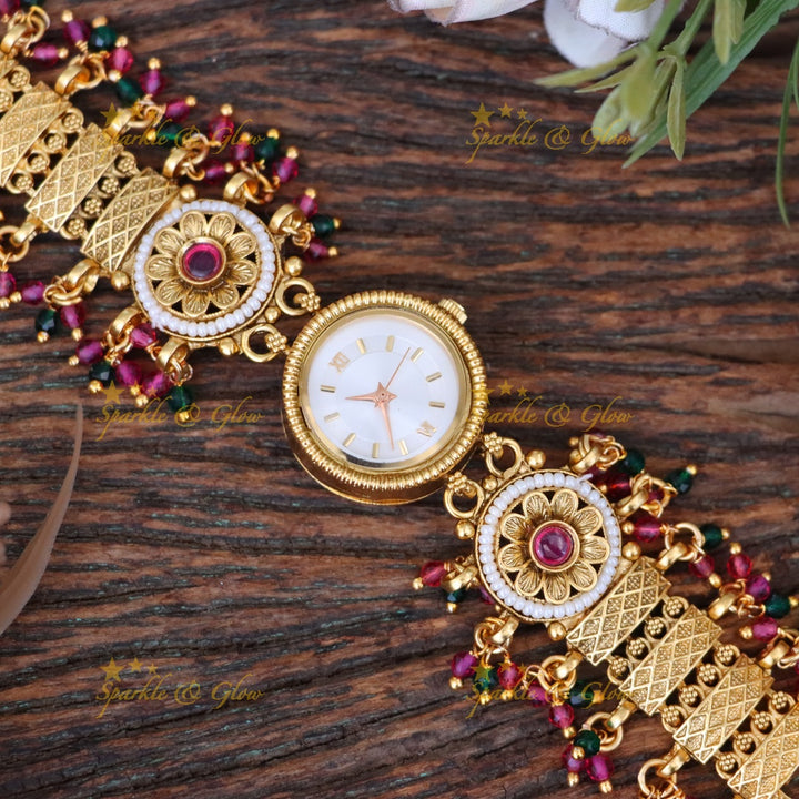 Exquisite Gold-Plated Festive Bracelet Watch