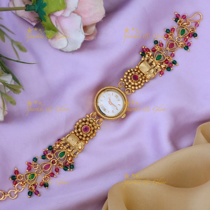 Exquisite Gold-Plated Bridal Bracelet Watch for Weddings
