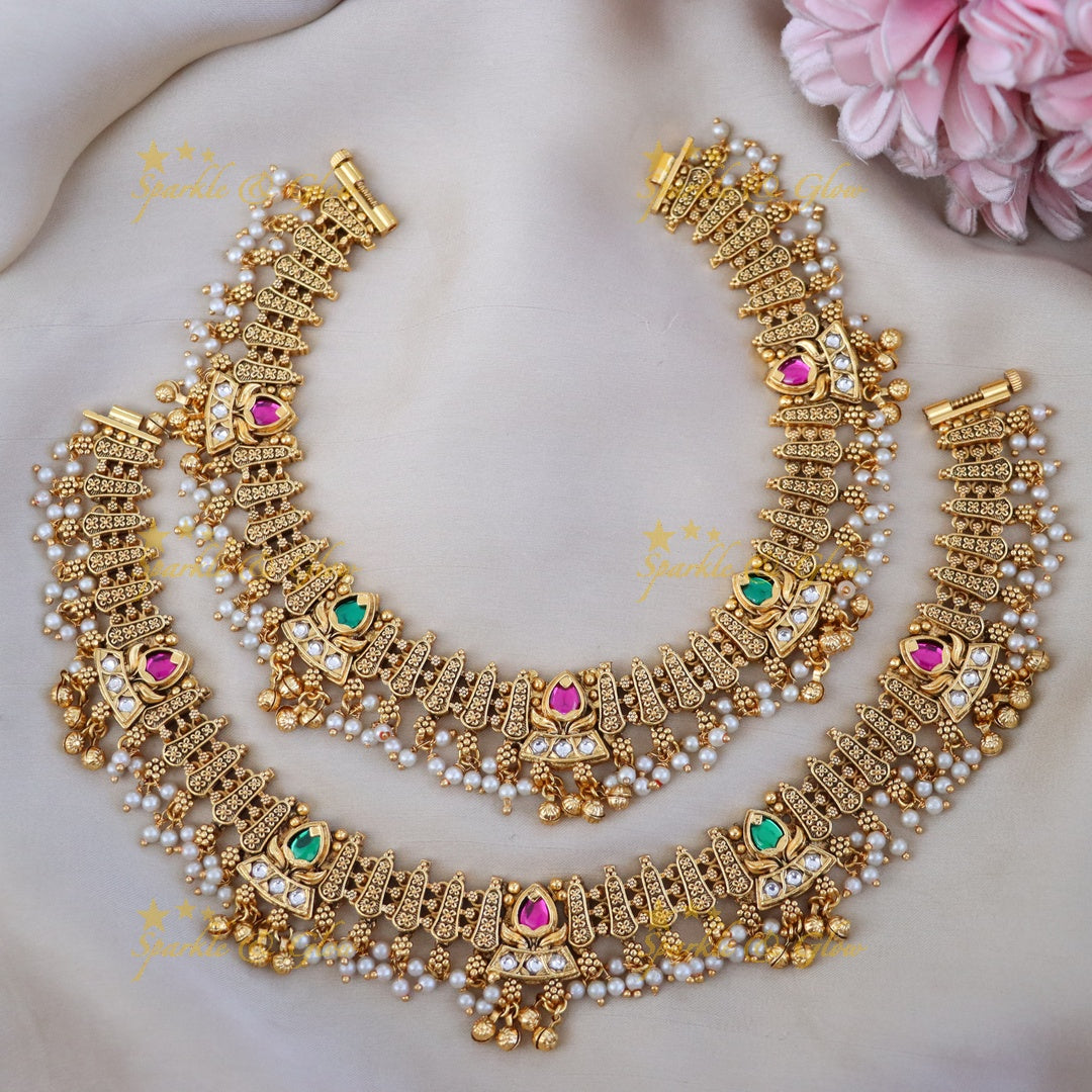 Exquisite Gold-Plated Bridal Anklets - Sparkle & Glow