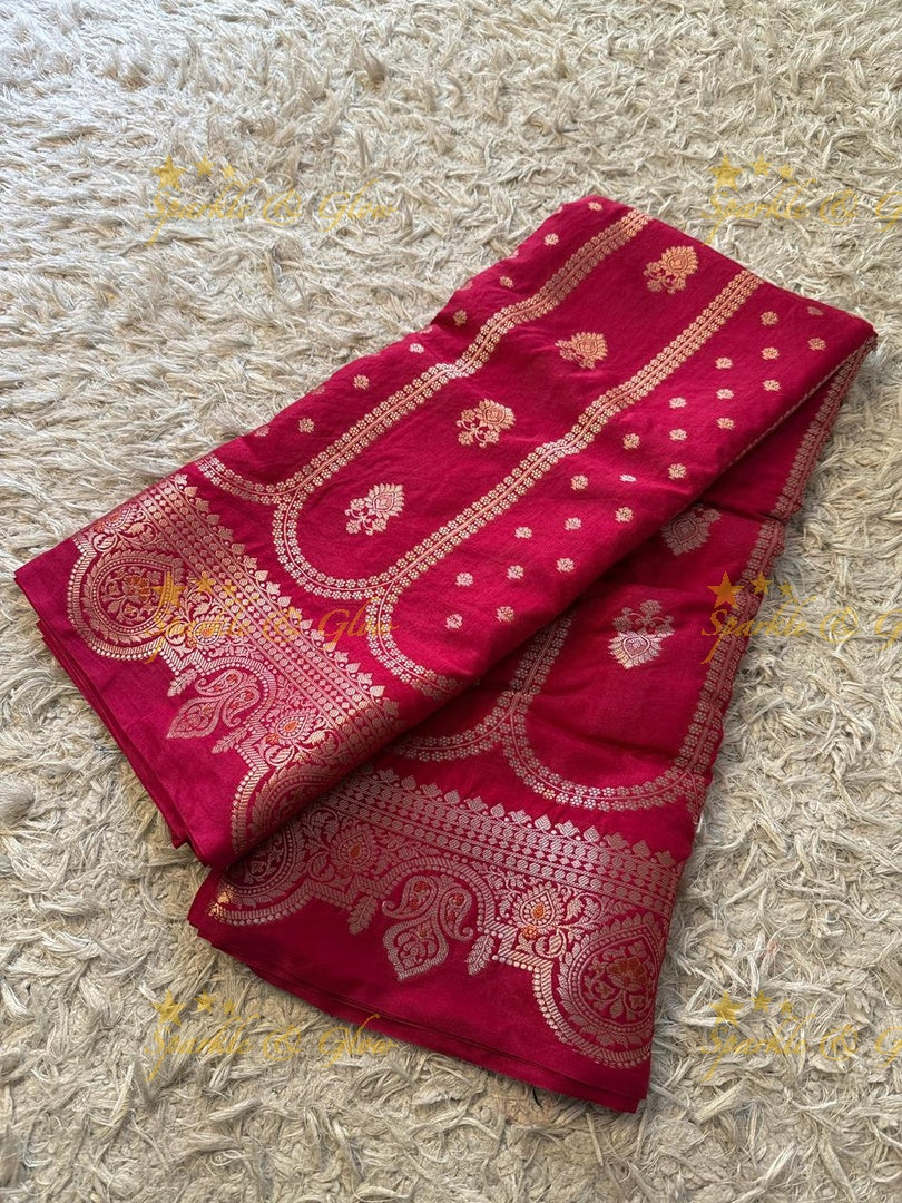 Exquisite Banarasi Semi Katan Silk Saree for Weddings