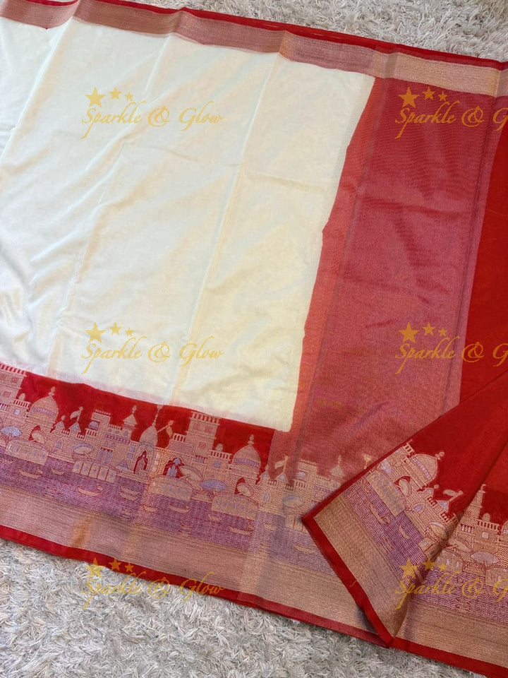 Elegant Tissue Organza Banarasi Saree - Sparkle & Glow