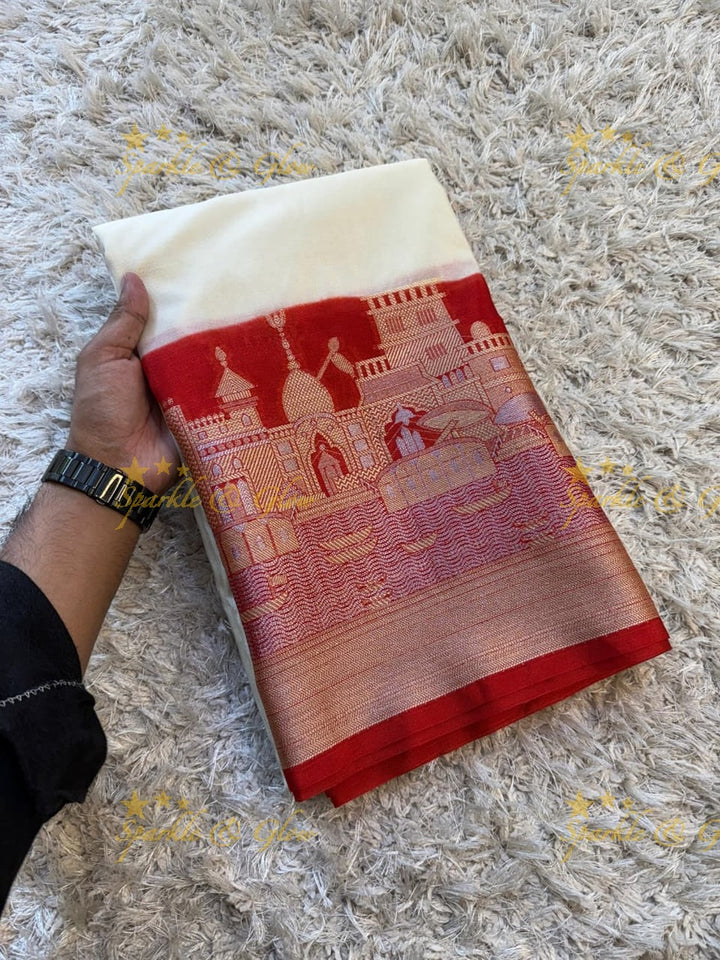 Elegant Tissue Organza Banarasi Saree - Sparkle & Glow