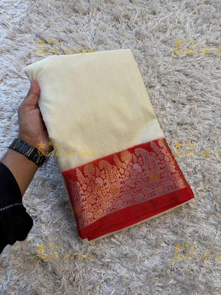 Elegant Banarasi Saree with Gold Zari - Festive Perfect