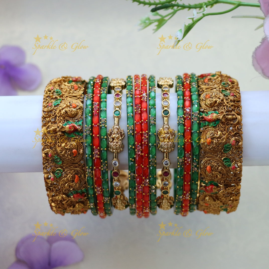 Exquisite Krishna Temple Bridal Bangles
