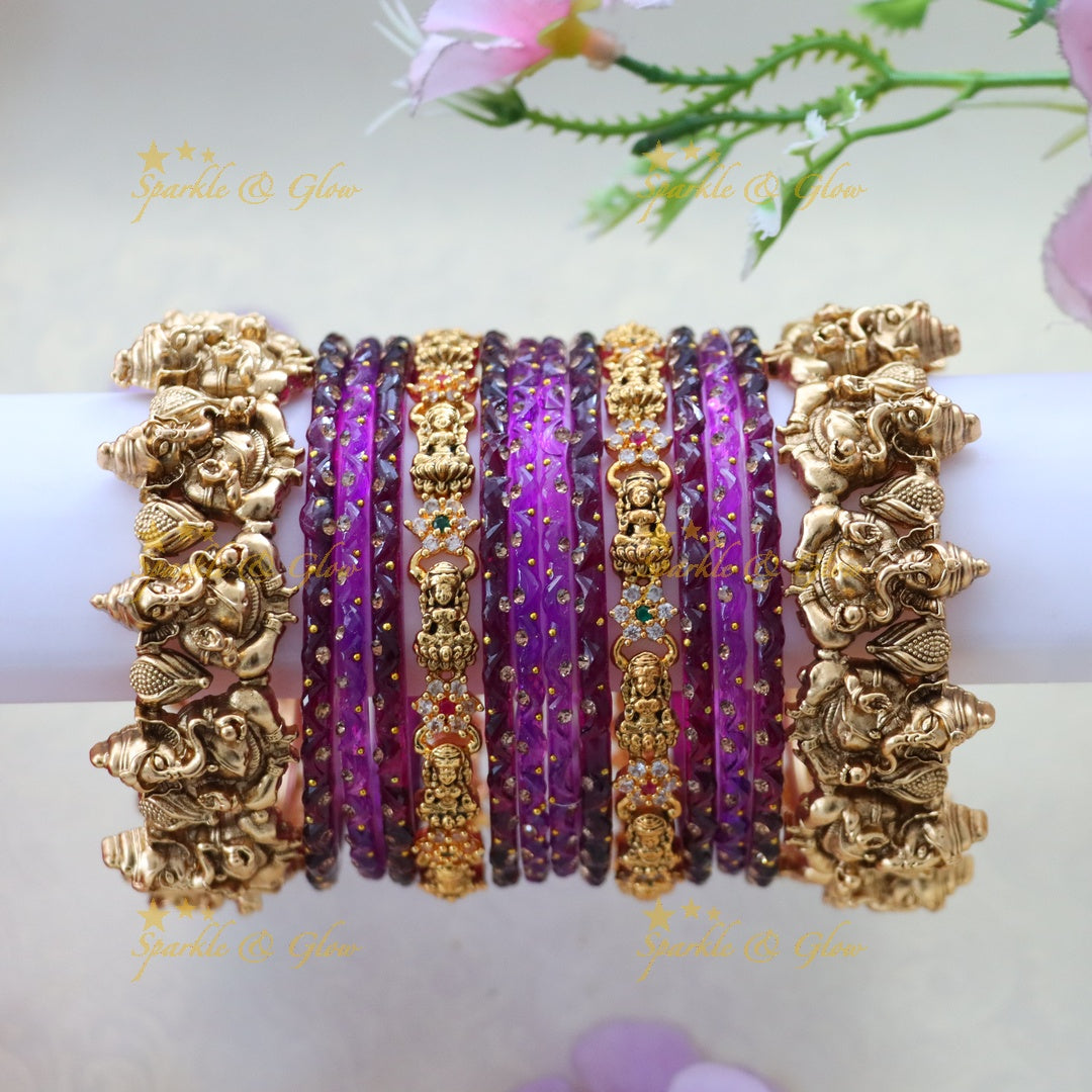 Exquisite Ganesha Lakshmi Bridal Bangle Set Online