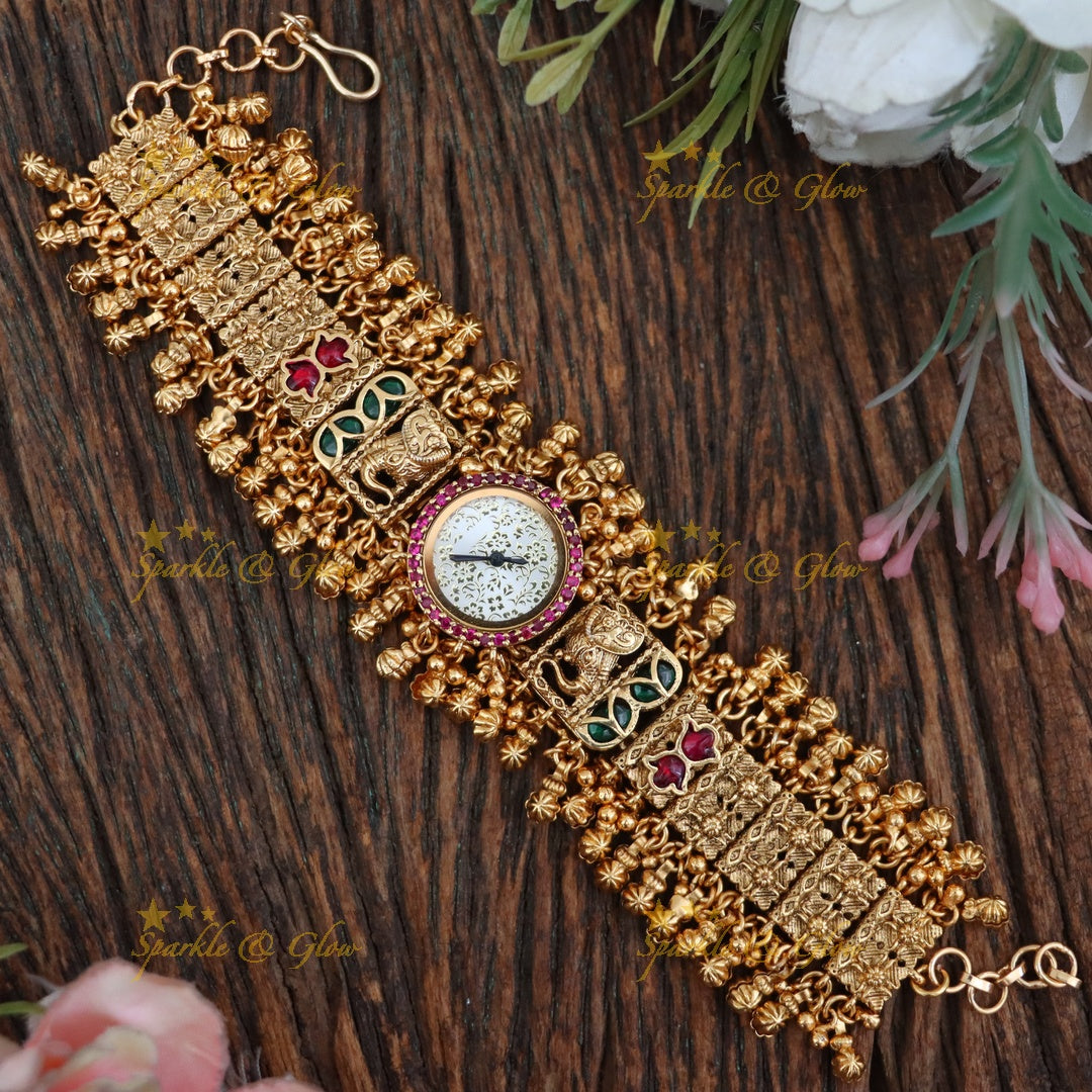Exquisite Gold Plated Bridal Watch Bracelet