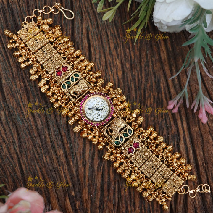 Exquisite Gold Plated Bridal Watch Bracelet