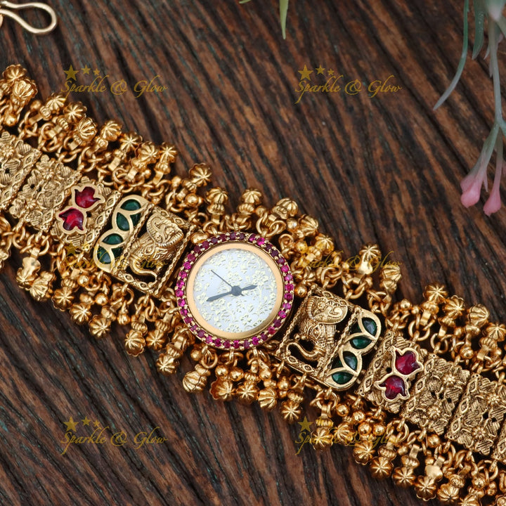 Exquisite Gold Plated Bridal Watch Bracelet
