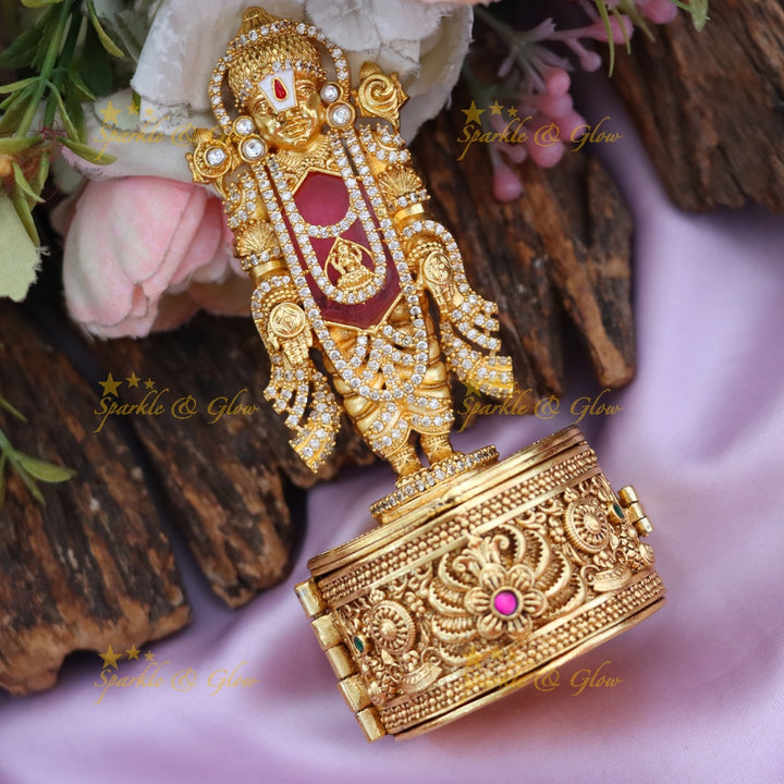 Elegant Indian Gold Kumkum Box for Festive Celebrations