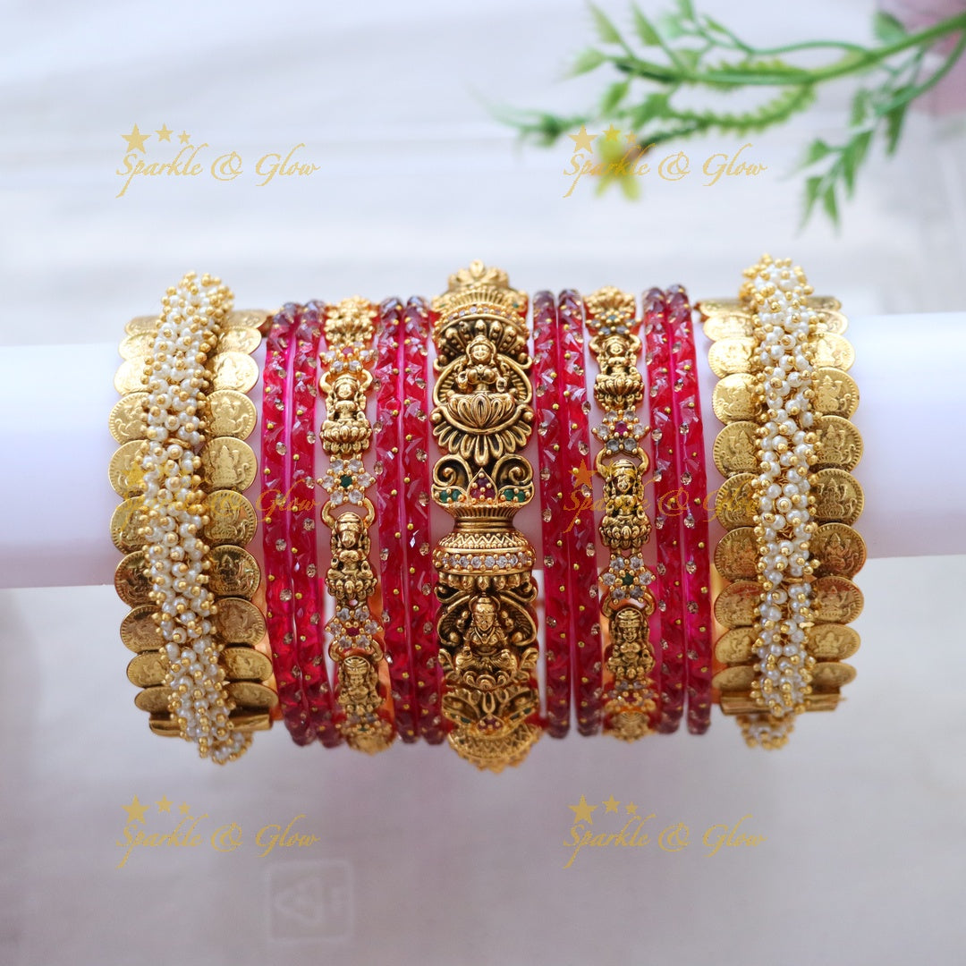 Stunning Lakshmi Coin Bridal Bangles for Weddings