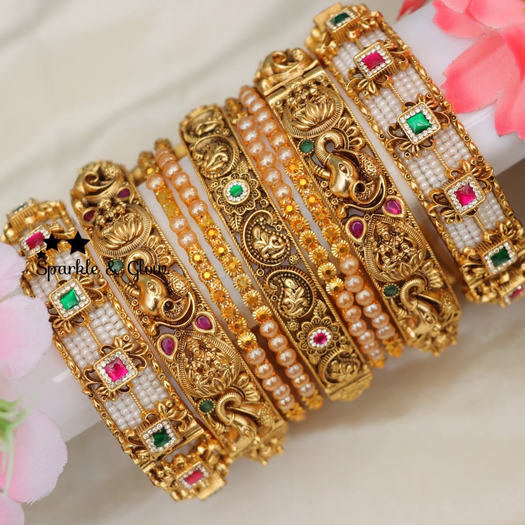 Exquisite Lakshmi Bridal Bangle Set for Elegant Weddings