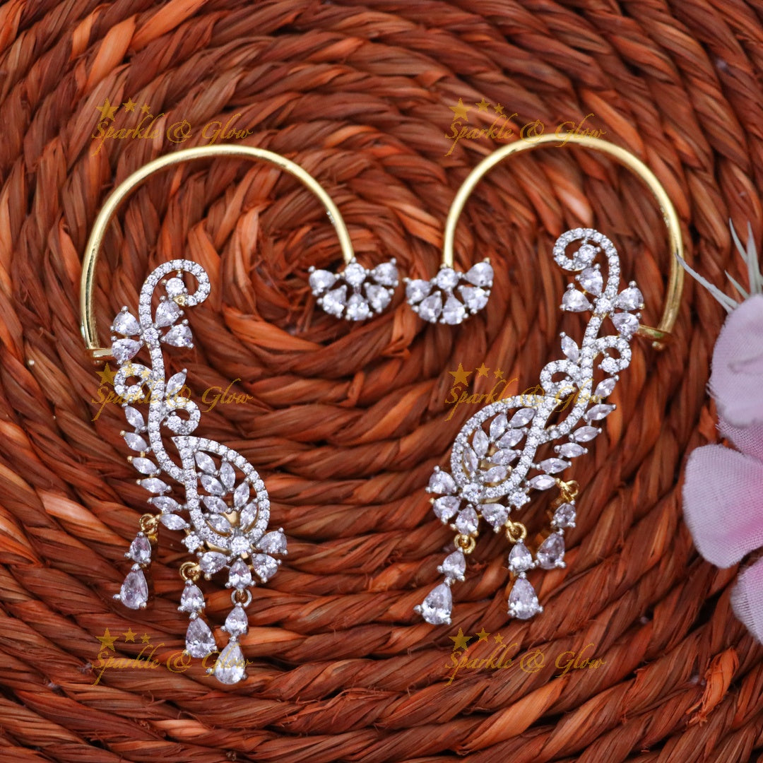 Elegant Gold-Plated Ear Cuffs for Festive Glamour