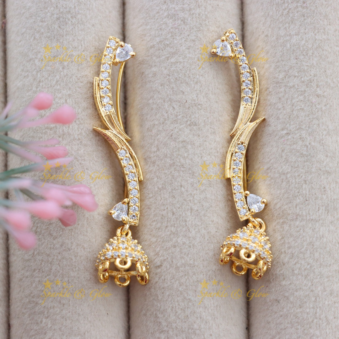 Exquisite Gold-Plated Ear Cuffs for Festive Elegance