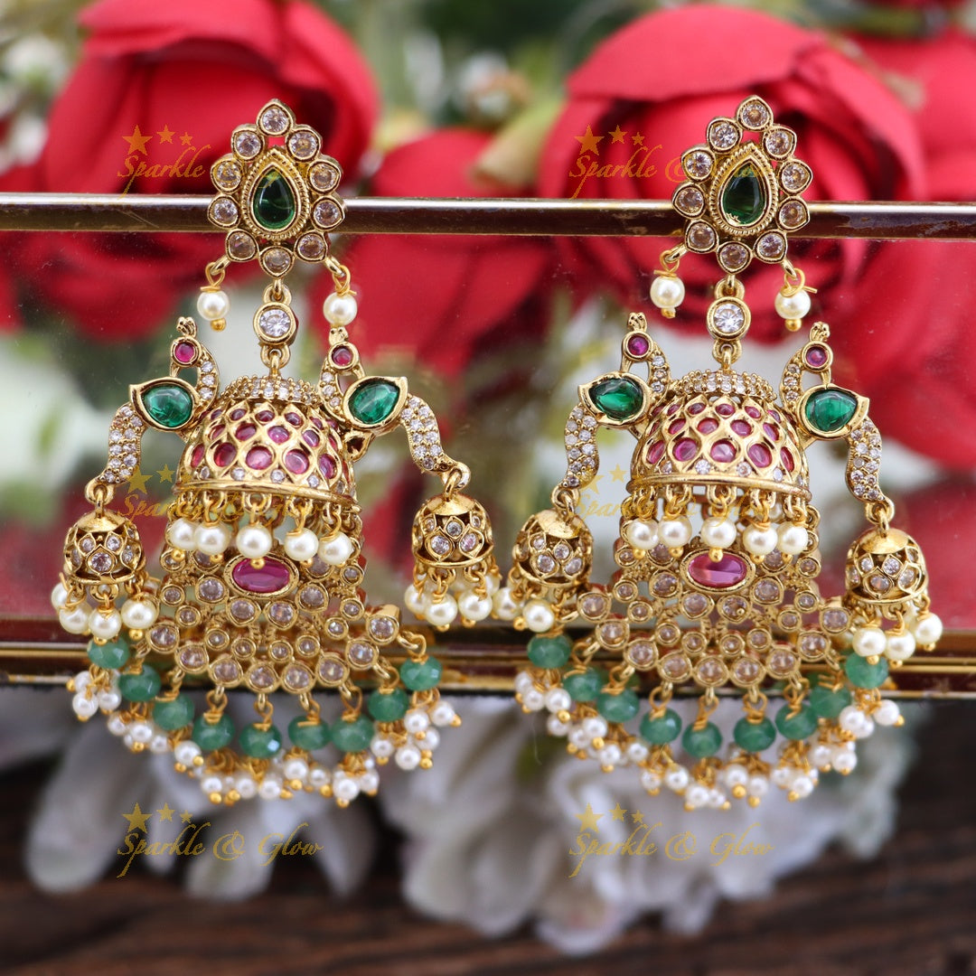 Exquisite Bridal Peacock Jhumkas for Unmatched Elegance