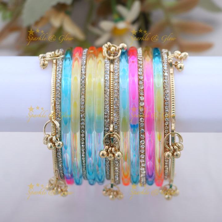 Elegant Black and Gold Bangles Set - Perfect for Every Style