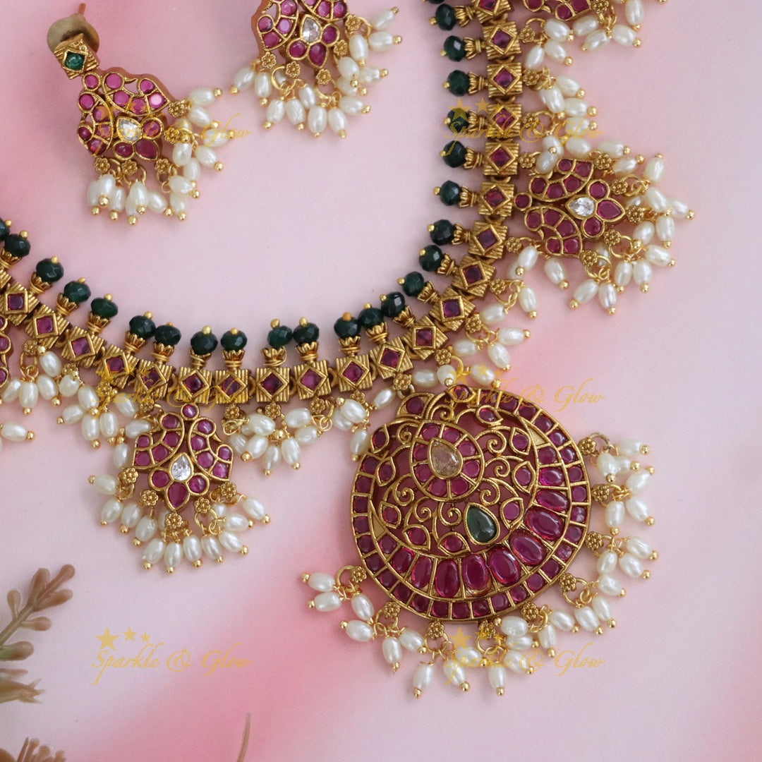 Elegant Gold-Plated Short Necklace Set for Weddings