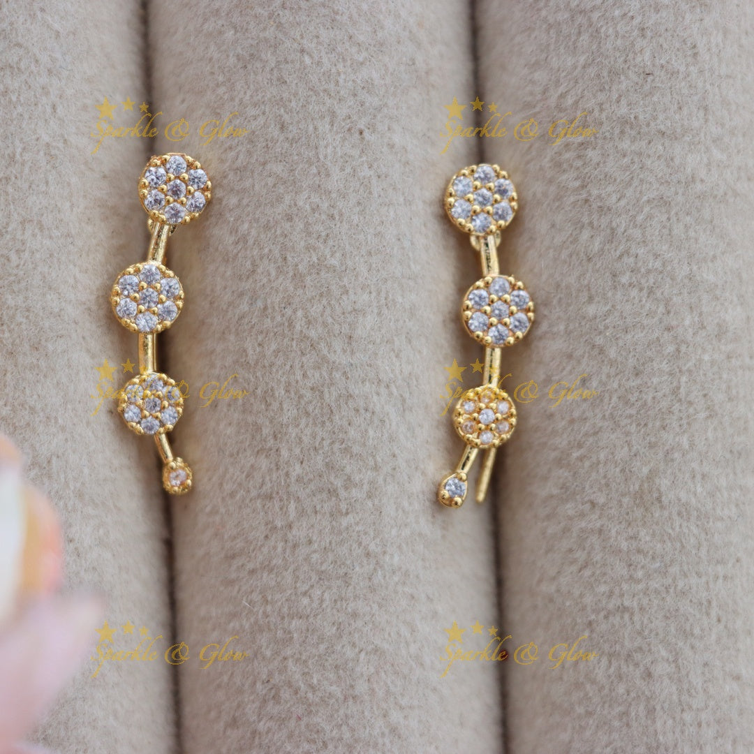 Gold-Plated Floral Ear Cuffs for Weddings & Festivals