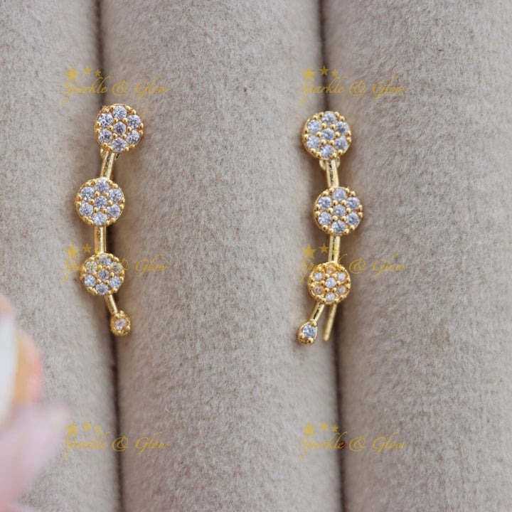 Gold-Plated Floral Ear Cuffs for Weddings & Festivals