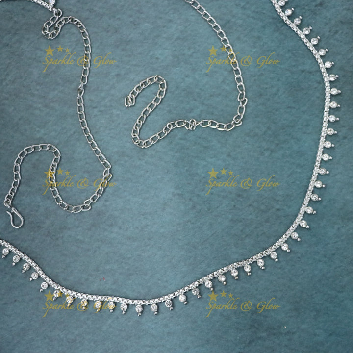 Elegant Silver Wedding Hip Chain - Sparkle & Glow
