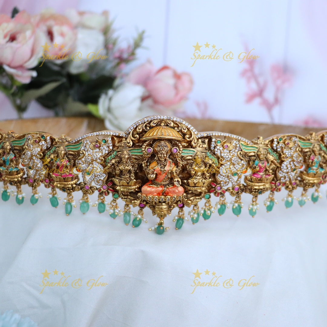 Exquisite Temple Gold Hip Belt for Wedding Elegance