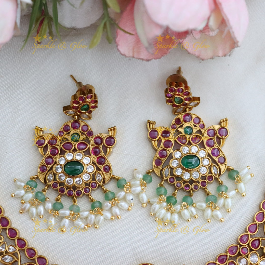 Festive Gold Necklace & Earring Set for Elegance