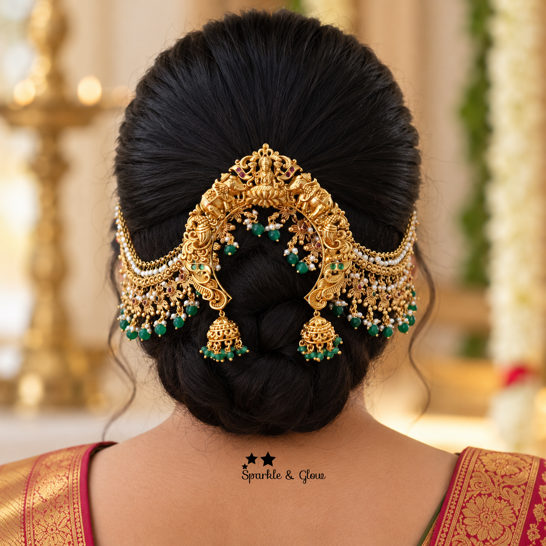 Elegant Temple Hair Accessory & Pearl Mattal Set Online