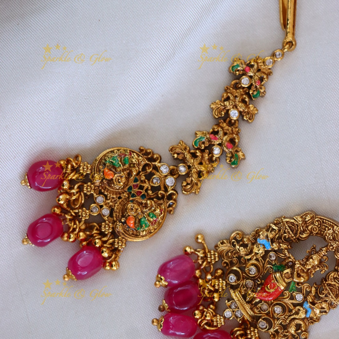 Temple Bridal Necklace Set | Premium Gold Imitation