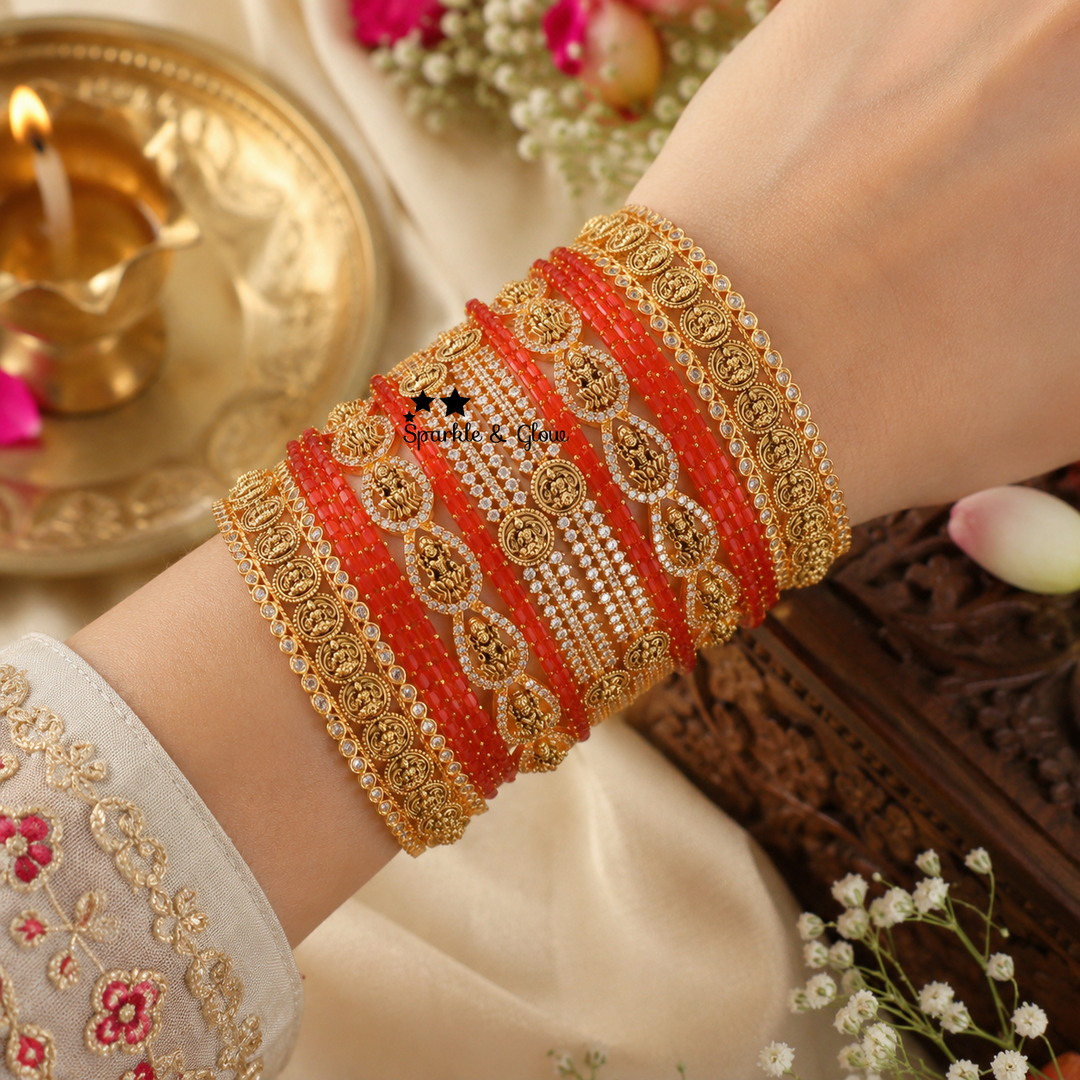 Exquisite Lakshmi Temple Bridal Bangles Collection