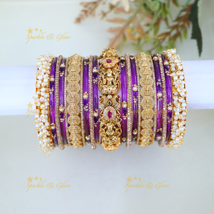 Exquisite Lakshmi Coin Bangle Set for Brides