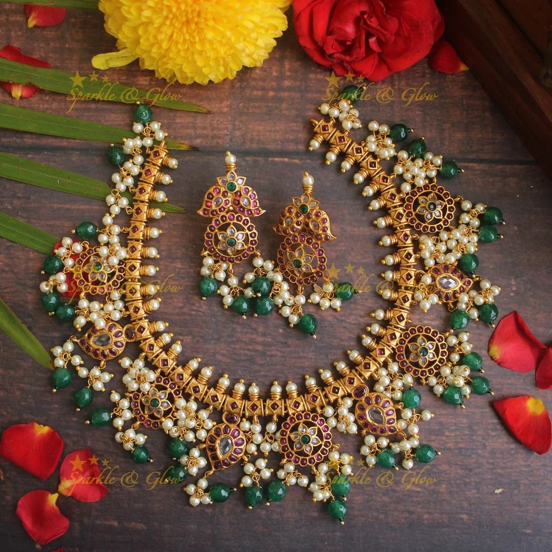 Non idol kemp stones flower gutta pusalu - Gold Pink - Sparkle and Glow
