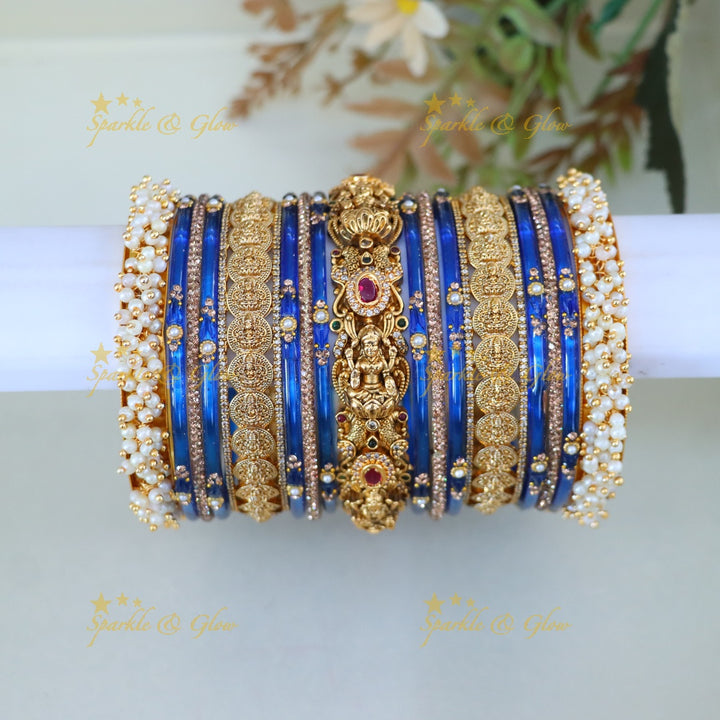 Exquisite Lakshmi Coin Bangle Set for Brides