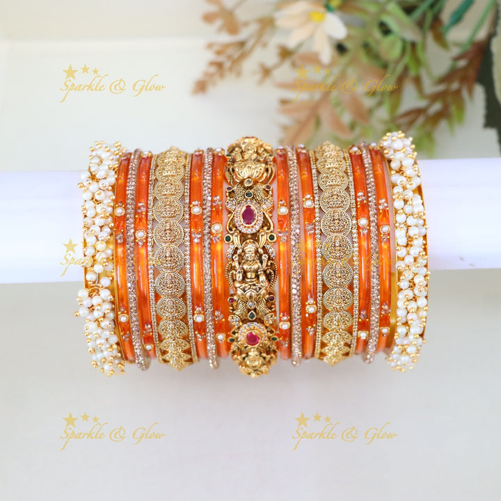 Exquisite Lakshmi Coin Bangle Set for Brides