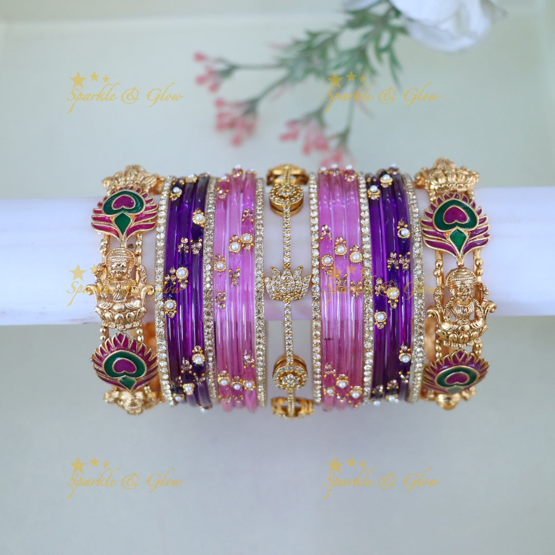 Exquisite Bridal Bangles - Peacock & Lakshmi Design